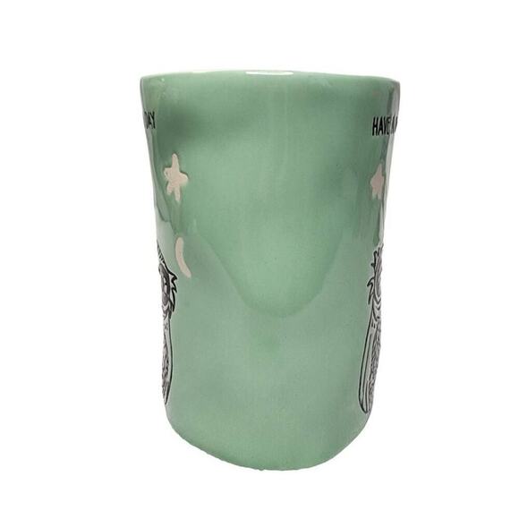 Artisan Coffee Mugs, Mint Green "Have a Hoot of a Day" Ceramic Owl Drinking Cup - Picture 7 of 7